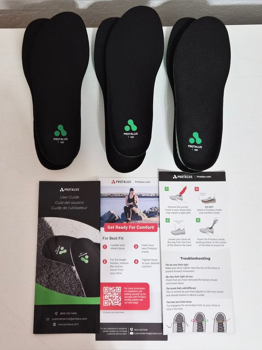 Protalus T100 Elite Insole Women’s 7.5 Men’s 6 Cushion Tri-Plantar Alignment x3
